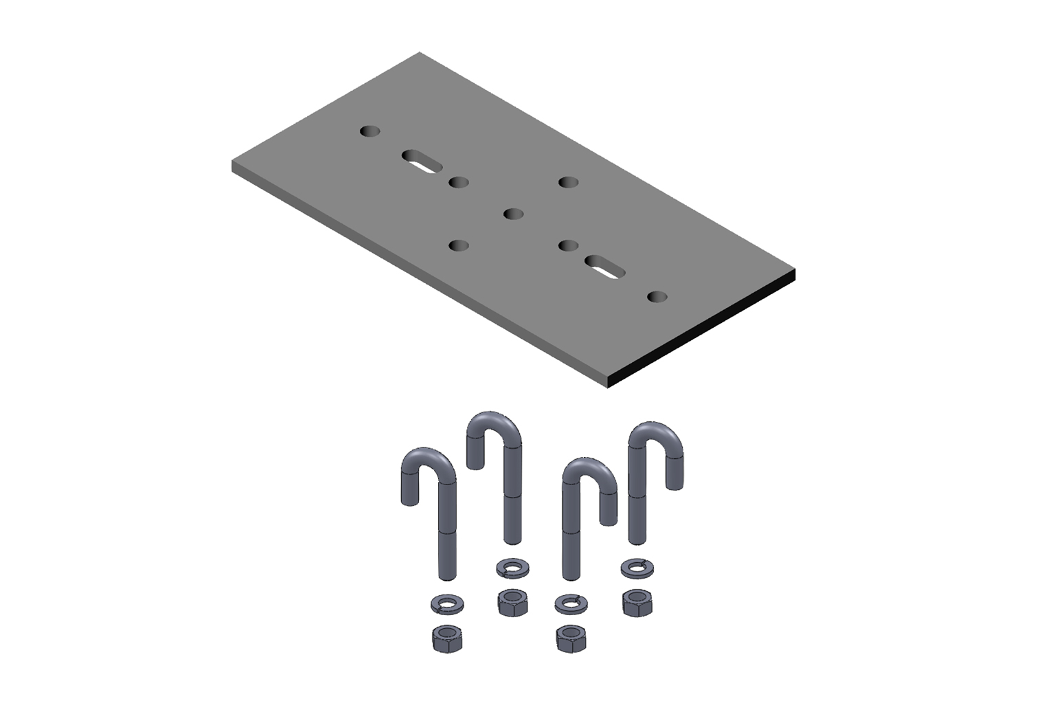 3" (80 mm) Channel Rack-To-Runway Mounting Plate