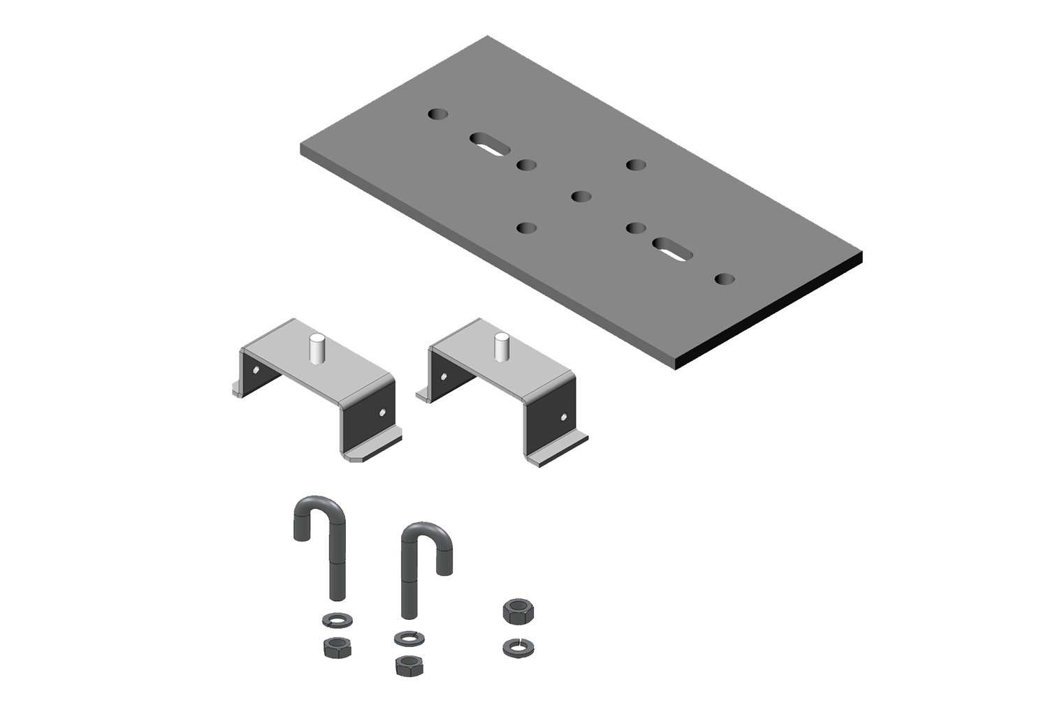 3" (80 mm) Channel Rack-To-Runway Mounting Plate With Bracket