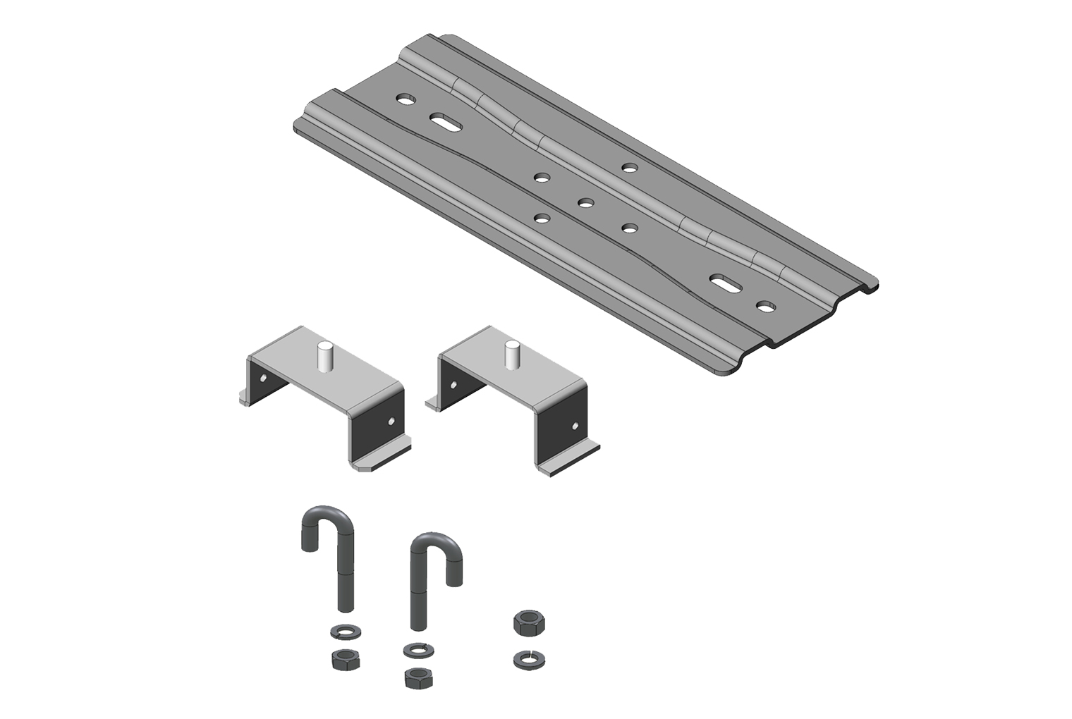 3" (80 mm) Channel Rack-To-Runway Mounting Plate With Bracket