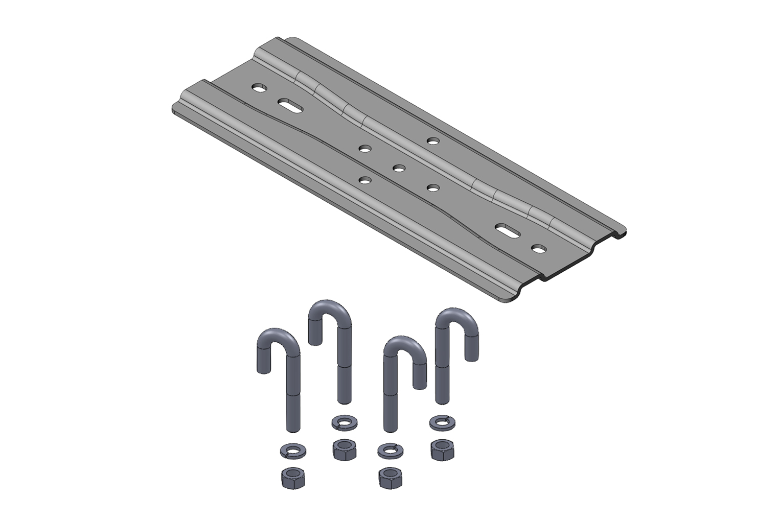 3" (80 mm) Channel Rack-To-Runway Mounting Plate