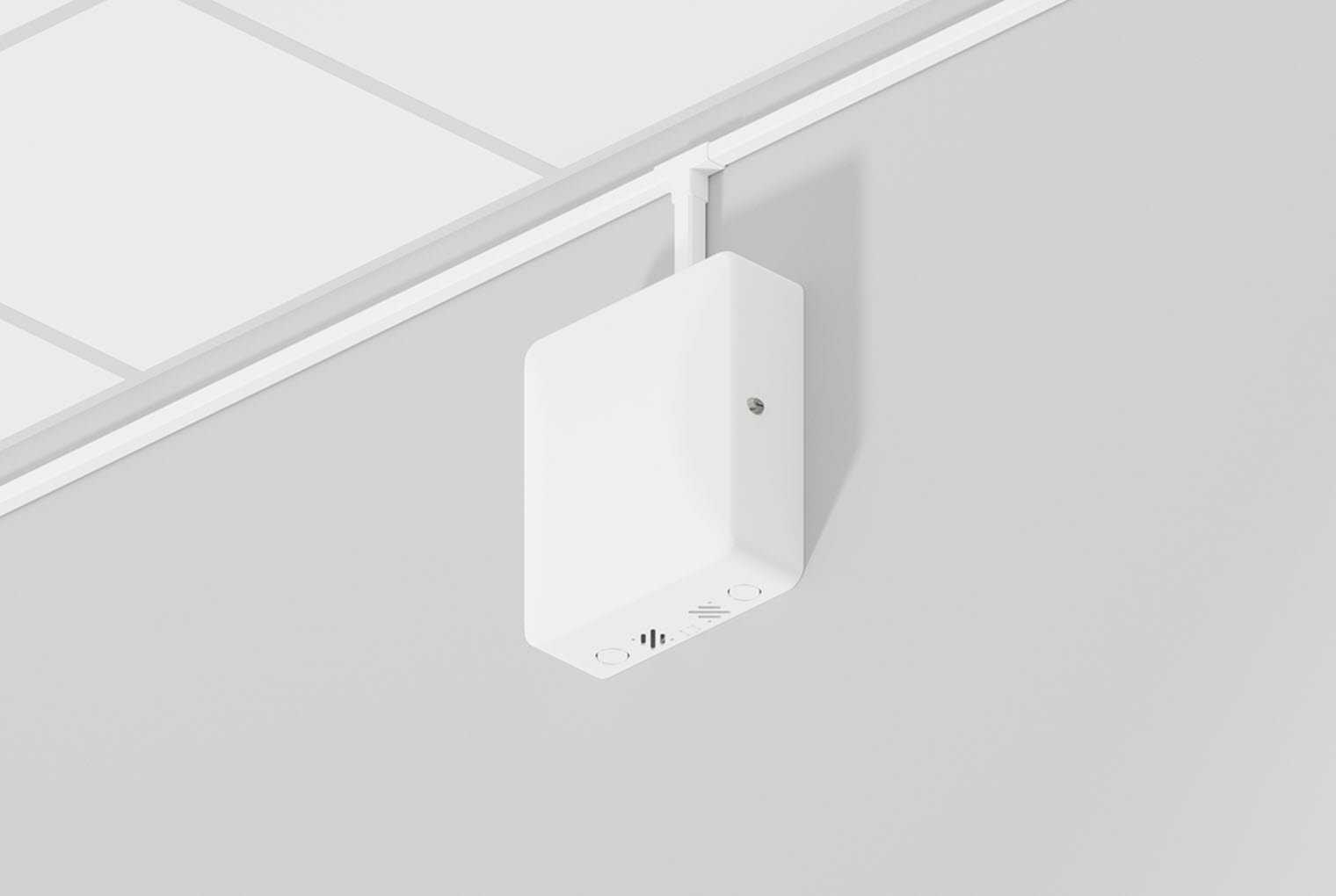 Oberon Model 1016-00 wall mounted wireless enclosure with door closed and surface raceway.